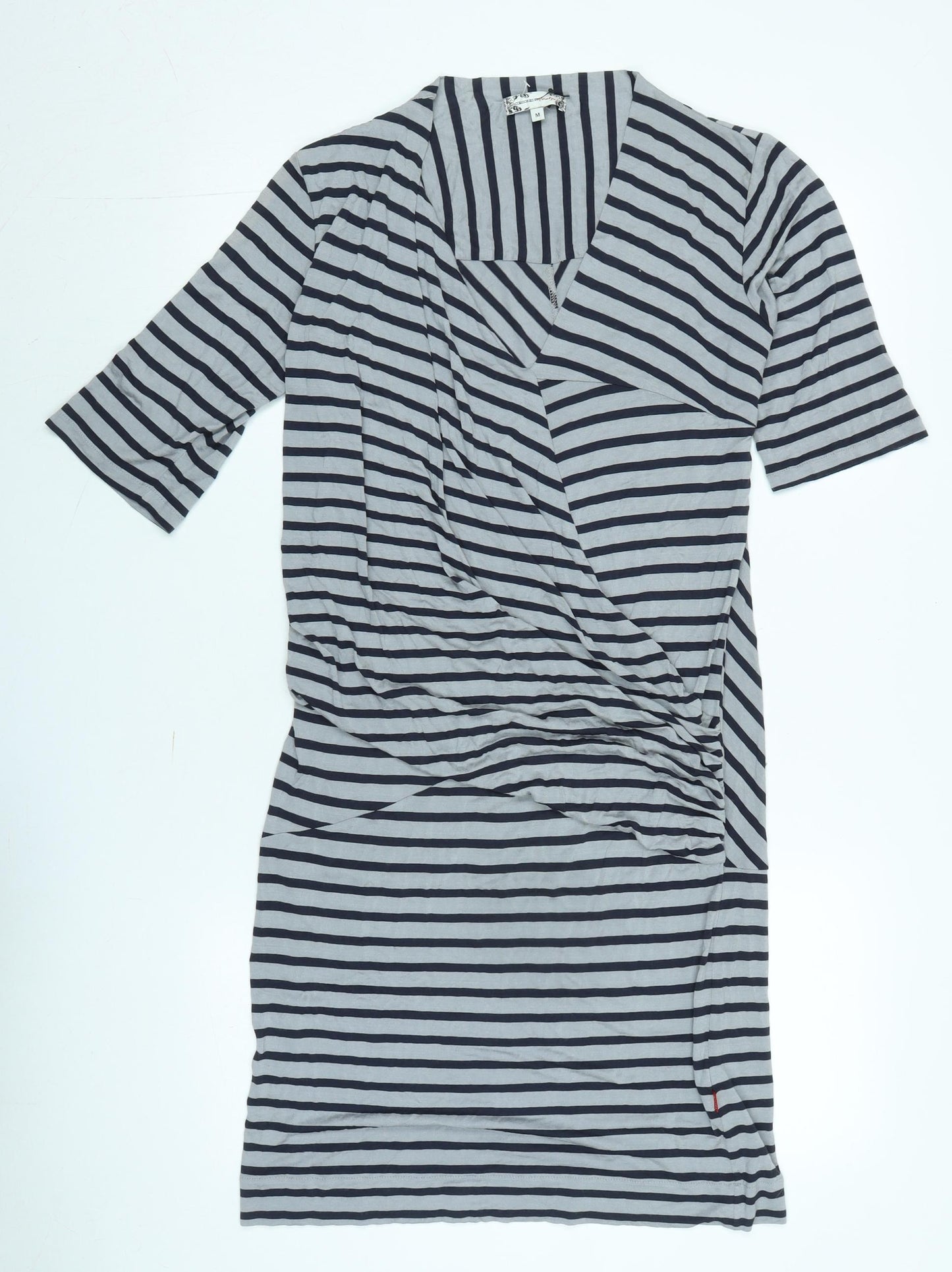 Jackpot Womens Grey Cotton Bodycon Size M V-Neck - Logo