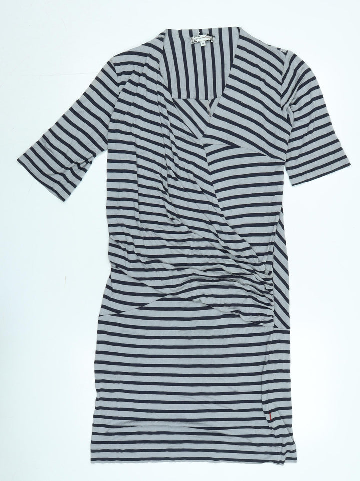 Jackpot Womens Grey Cotton Bodycon Size M V-Neck - Logo