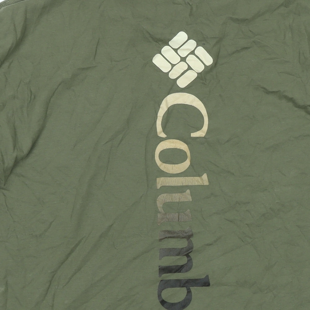 Columbia Mens Green Cotton T-Shirt Size XL Crew Neck - Logo - Columbia