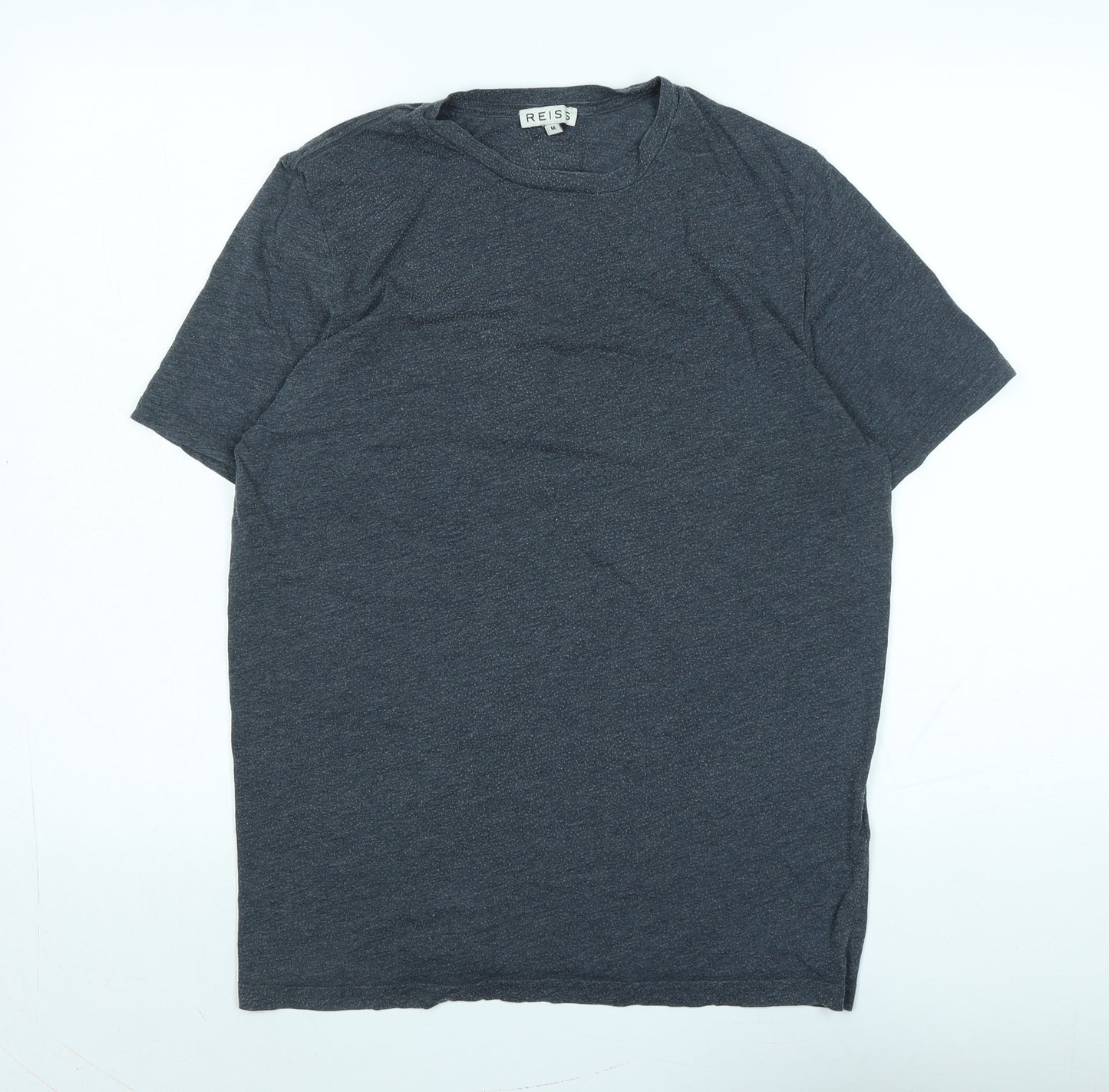 Reiss Mens Grey Cotton T-Shirt Size M Crew Neck - Logo