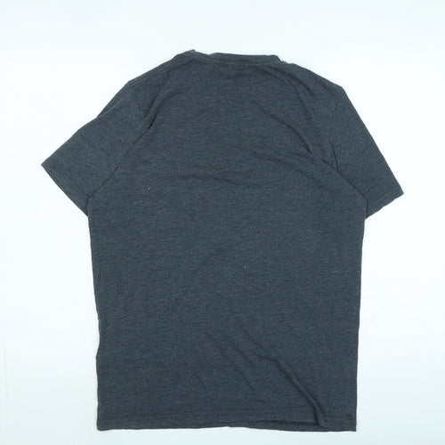 Reiss Mens Grey Cotton T-Shirt Size M Crew Neck - Logo
