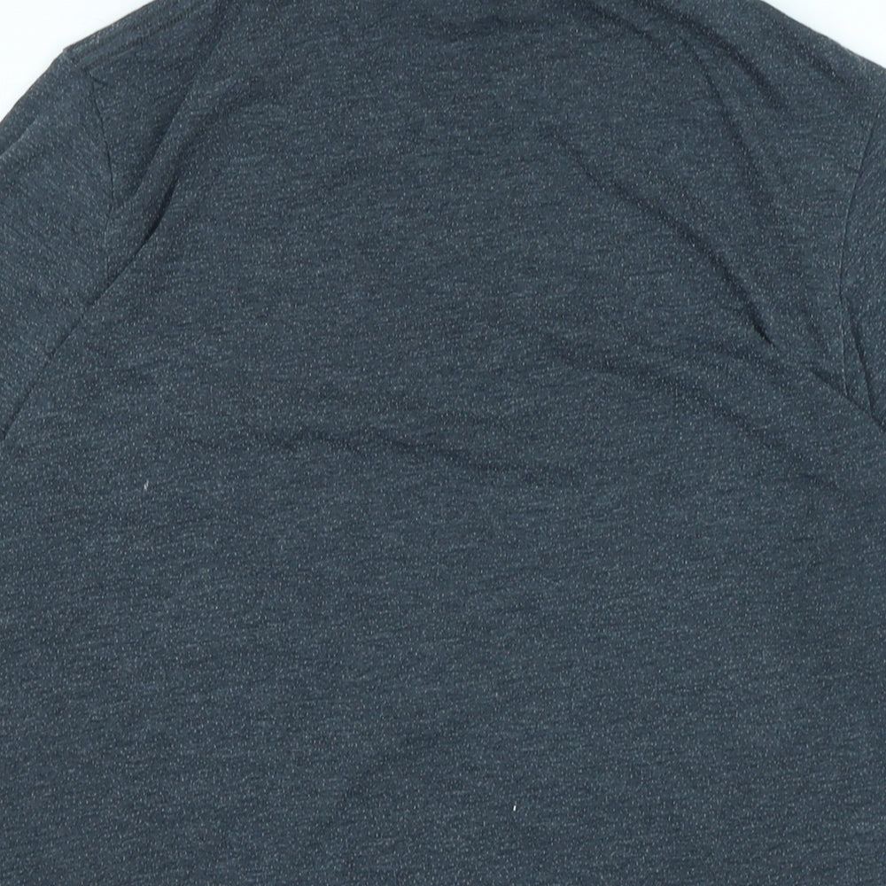 Reiss Mens Grey Cotton T-Shirt Size M Crew Neck - Logo