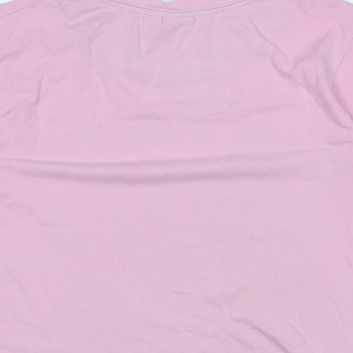 Disney Womens Pink Solid Cotton Top Pyjama Top Size S - Logo - Cant Sleep -Wont sleep.