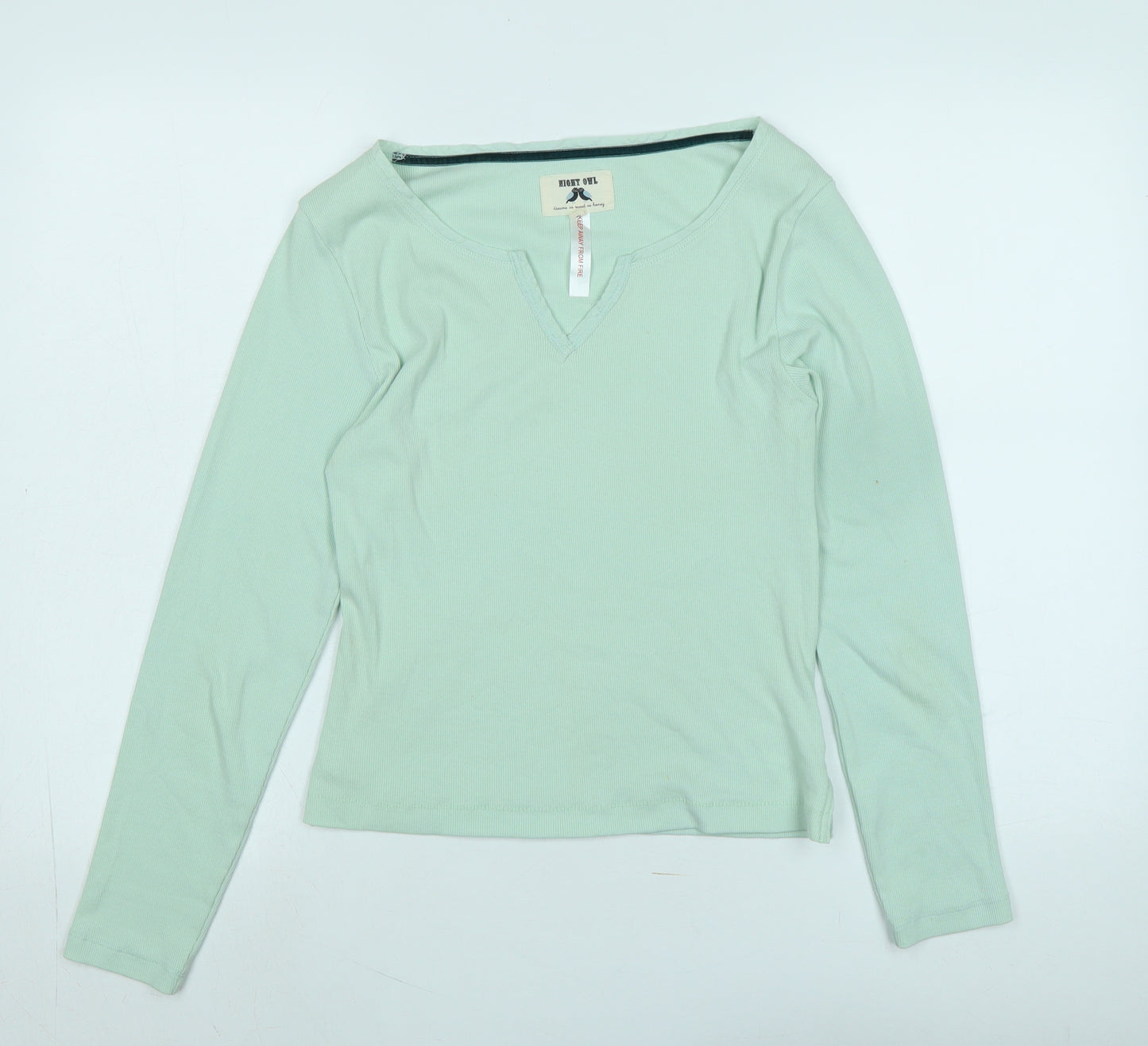 White Stuff Womens Green Solid Cotton Top Pyjama Top Size S