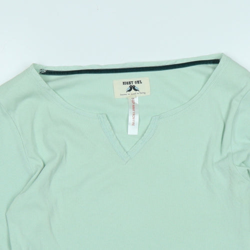 White Stuff Womens Green Solid Cotton Top Pyjama Top Size S