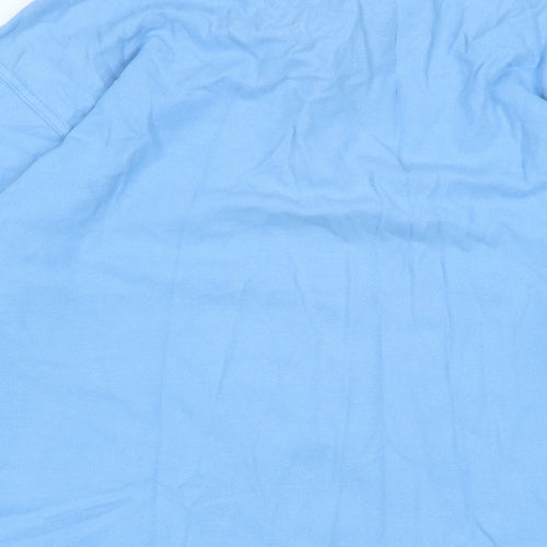 Greenwoods Mens Blue Cotton Polo Size M Collared - Logo