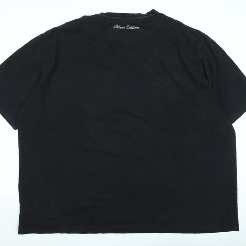 KAM Mens Black Cotton T-Shirt One Size Crew Neck - Size is 5XL - Logo - Vison Souls -Skelertan logo
