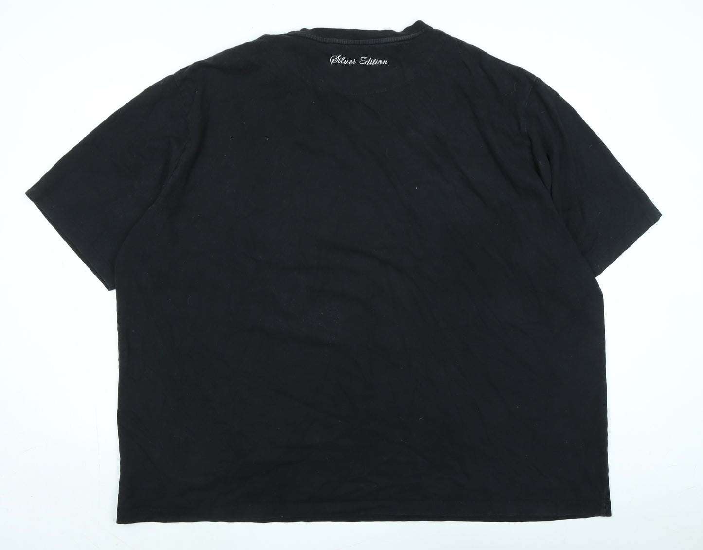 KAM Mens Black Cotton T-Shirt One Size Crew Neck - Size is 5XL - Logo - Vison Souls -Skelertan logo
