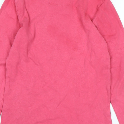 Mini Boden Girls Pink Cotton Jersey T-Shirt Size 11-12 Years Boat Neck - Logo