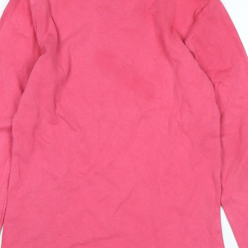 Mini Boden Girls Pink Cotton Jersey T-Shirt Size 11-12 Years Boat Neck - Logo