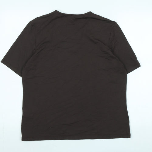 Olsen Womens Brown Viscose Basic T-Shirt Size 18 V-Neck - Logo