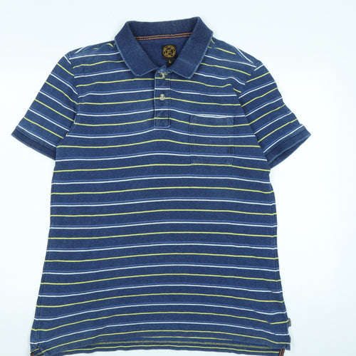 Fat Face Mens Blue Cotton Polo Size L Collared - Logo