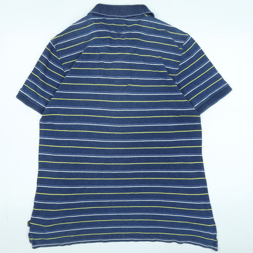 Fat Face Mens Blue Cotton Polo Size L Collared - Logo