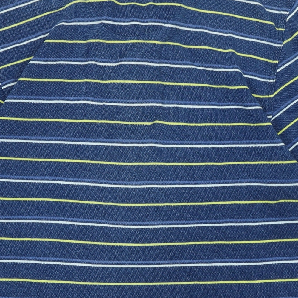 Fat Face Mens Blue Cotton Polo Size L Collared - Logo