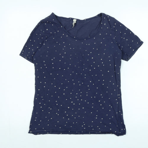 People Tree Womens Blue Solid Cotton Top Pyjama Top Size 14