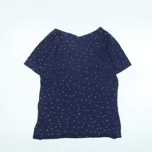 People Tree Womens Blue Solid Cotton Top Pyjama Top Size 14