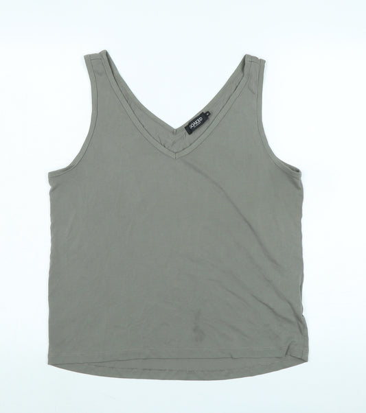 soaked Womens Grey Modal Basic Tank Size XL V-Neck - Logo