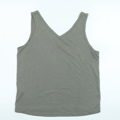 soaked Womens Grey Modal Basic Tank Size XL V-Neck - Logo