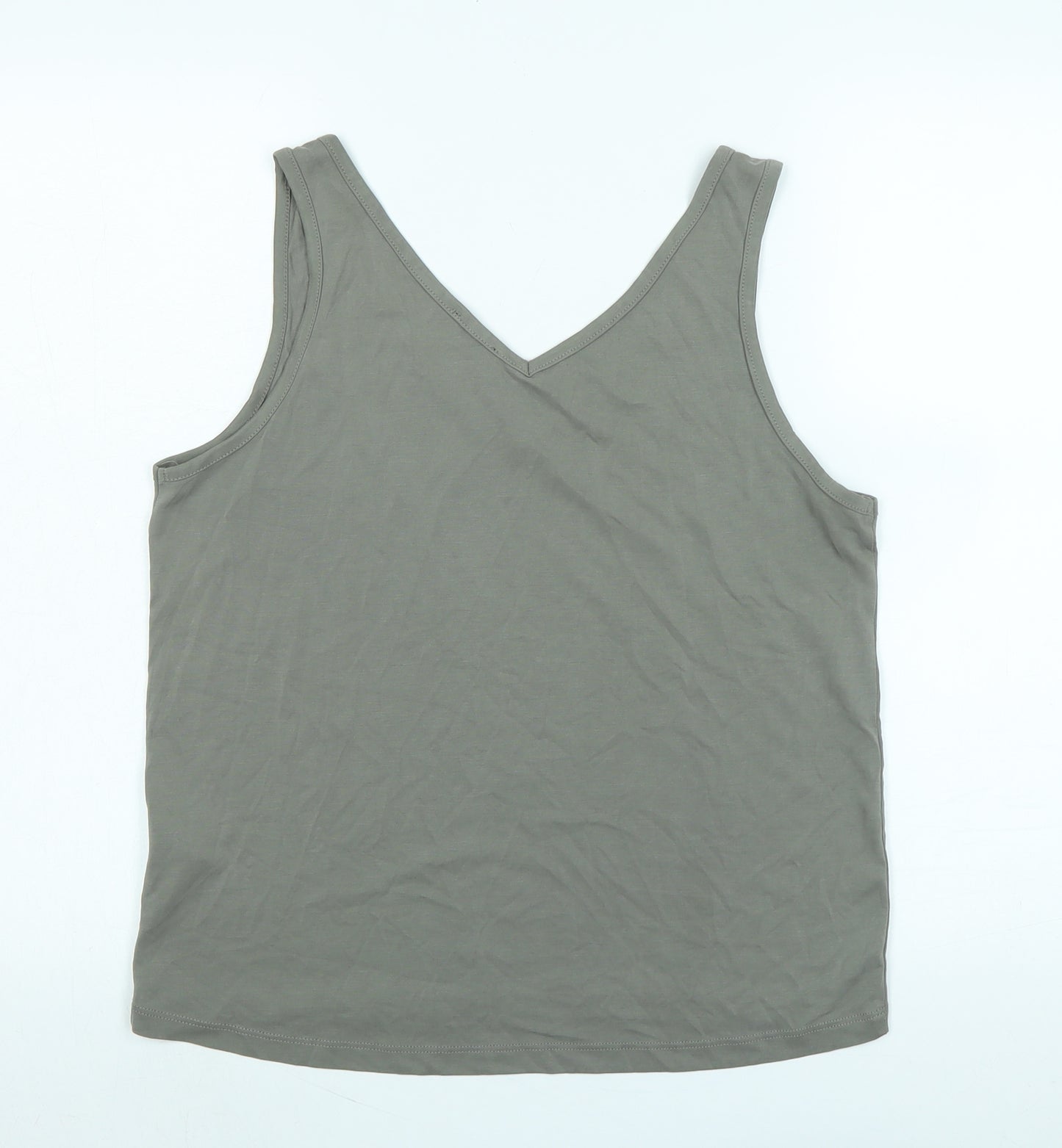 soaked Womens Grey Modal Basic Tank Size XL V-Neck - Logo