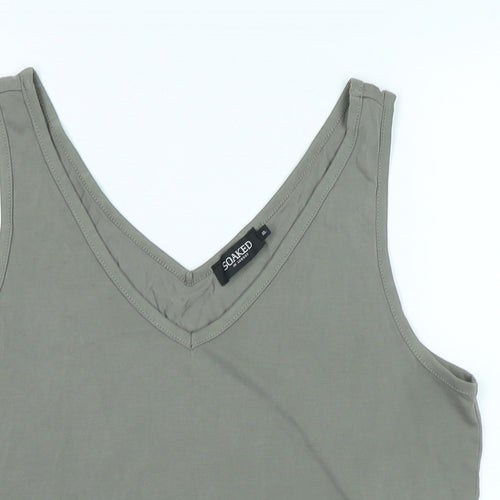 soaked Womens Grey Modal Basic Tank Size XL V-Neck - Logo