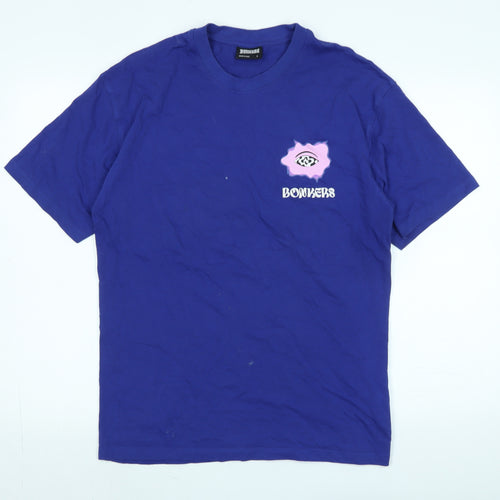 Bonkers Mens Purple Cotton T-Shirt Size S Crew Neck - Logo - Psychedelic Moods