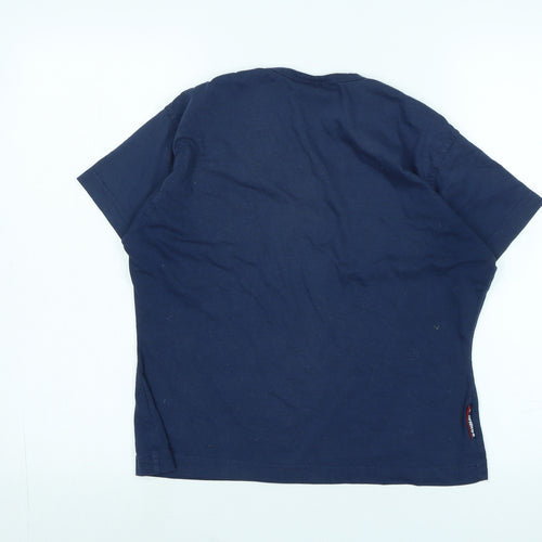 Donnay Womens Blue Cotton Basic T-Shirt Size 14 V-Neck - Logo
