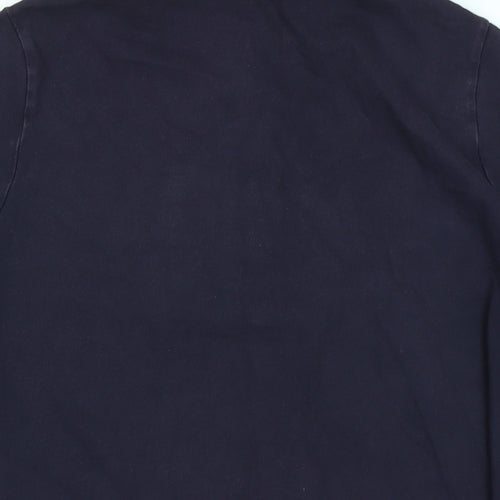 Lands' End Womens Blue Cotton Basic T-Shirt Size XL Mock Neck - Logo