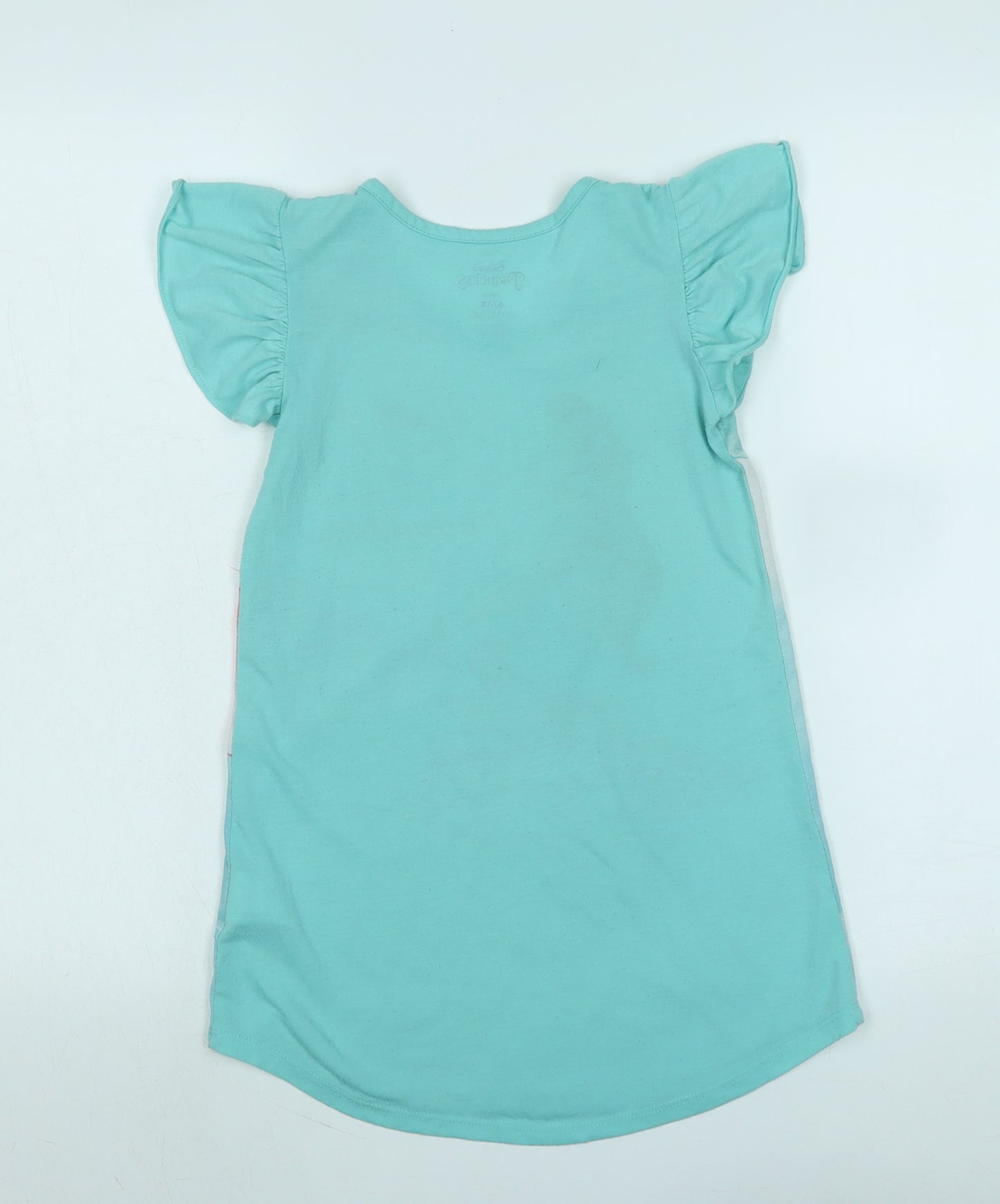 Disney Girls Green Solid Polyester Capri Nightshirt Size 6 Years - Logo- Disney Princess