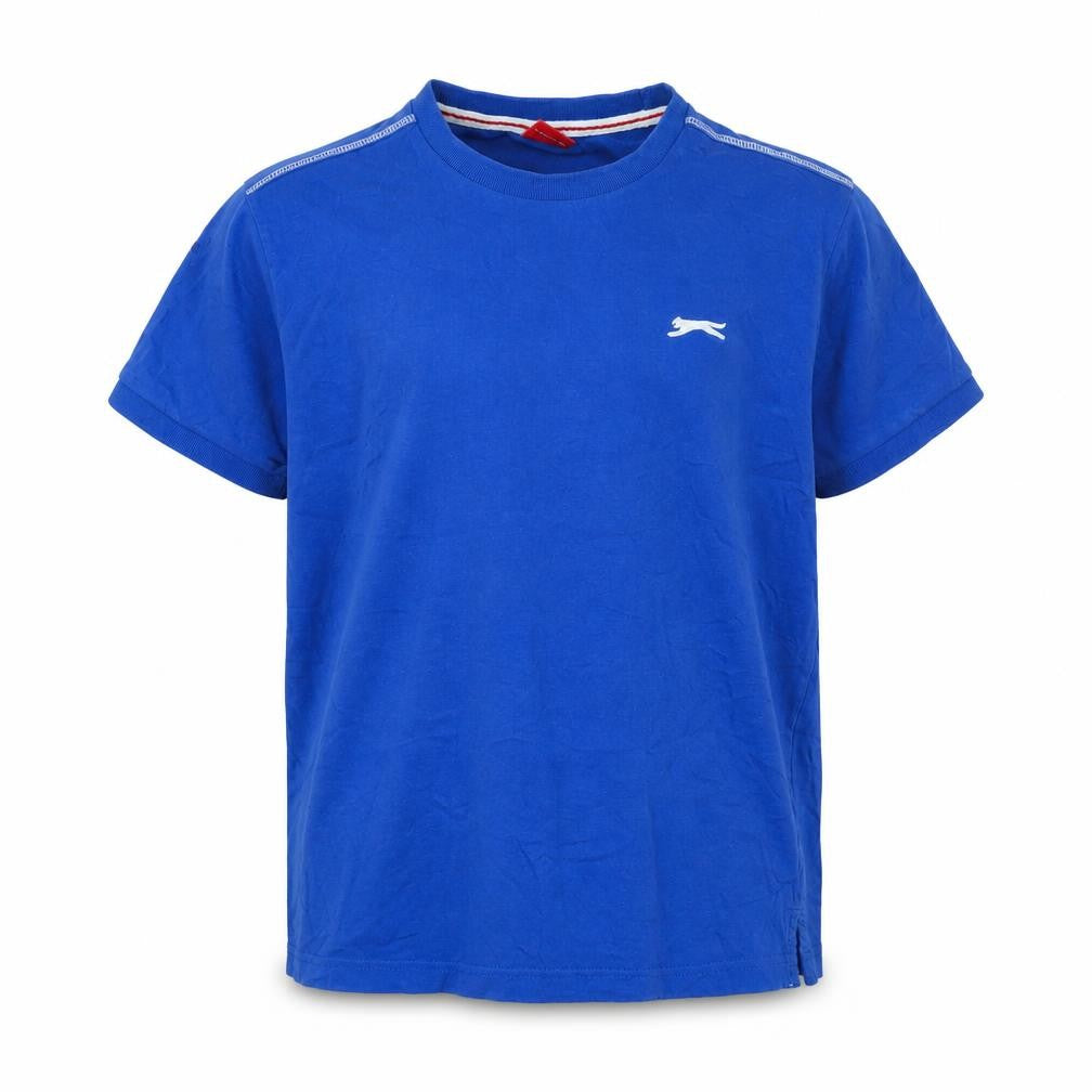Slazenger Boys Blue Cotton Basic T-Shirt Size 11-12 Years Crew Neck - Logo