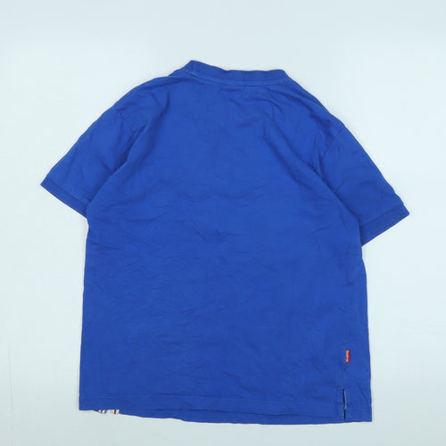 Slazenger Boys Blue Cotton Basic T-Shirt Size 11-12 Years Crew Neck - Logo