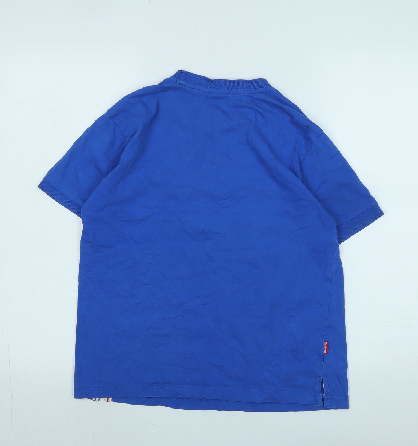 Slazenger Boys Blue Cotton Basic T-Shirt Size 11-12 Years Crew Neck - Logo