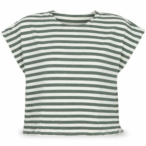 Soyaconcept Womens Green Cotton Basic T-Shirt Size L Boat Neck - Logo