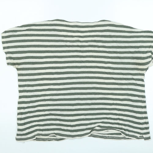 Soyaconcept Womens Green Cotton Basic T-Shirt Size L Boat Neck - Logo