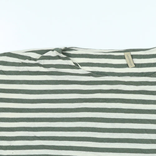 Soyaconcept Womens Green Cotton Basic T-Shirt Size L Boat Neck - Logo