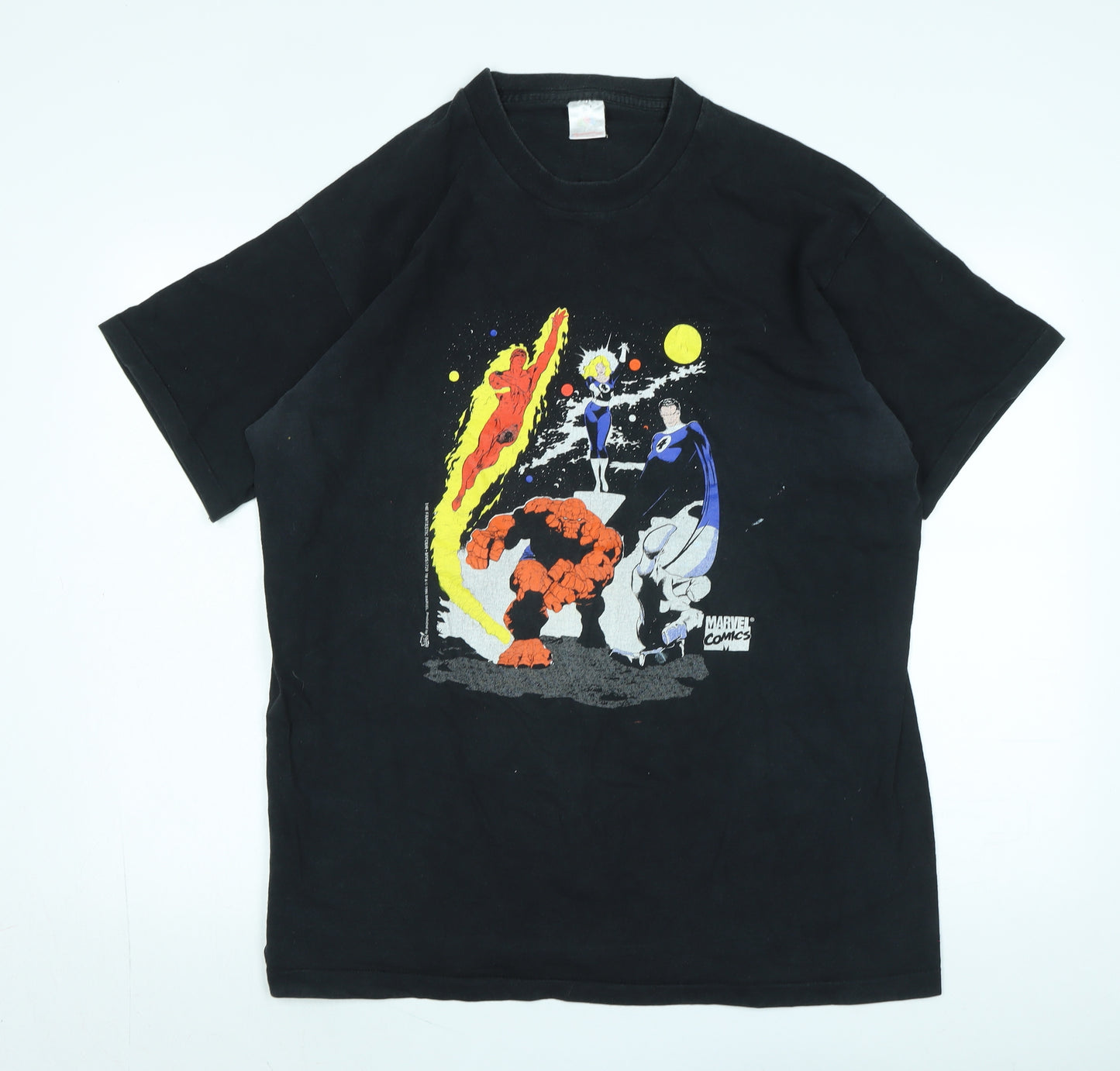 Marvel Mens Black Cotton T-Shirt Size 2XL Crew Neck - Logo - Marvel Comics