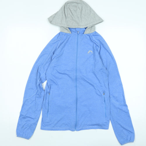 More Mile Womens Blue Jacket Size M Zip - Logo