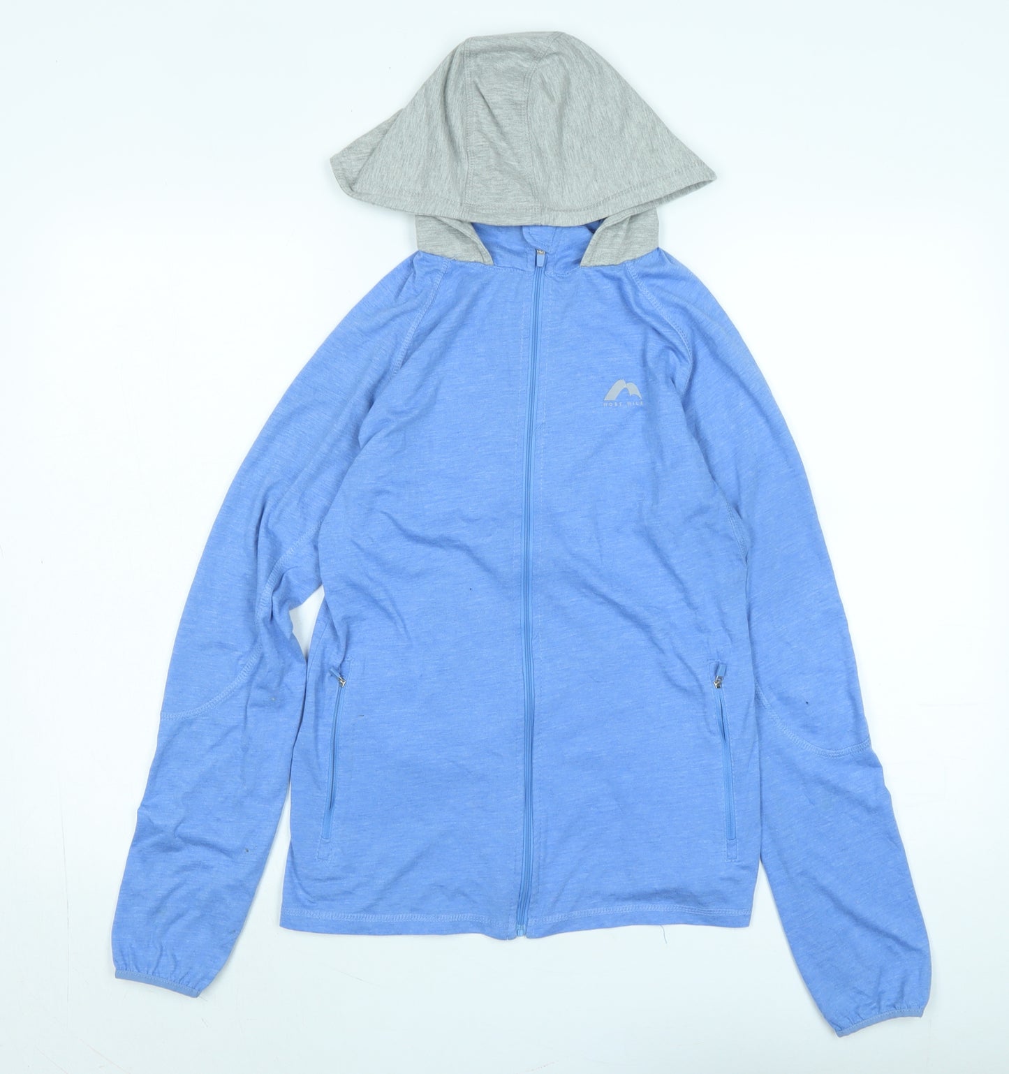 More Mile Womens Blue Jacket Size M Zip - Logo