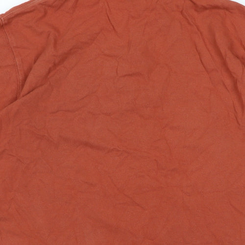 Cotton Traders Mens Brown Cotton Polo Size M Collared Button - Logo