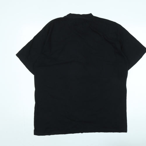 Snoopy Mens Black Cotton T-Shirt Size L Crew Neck - Logo - Be Joe cool