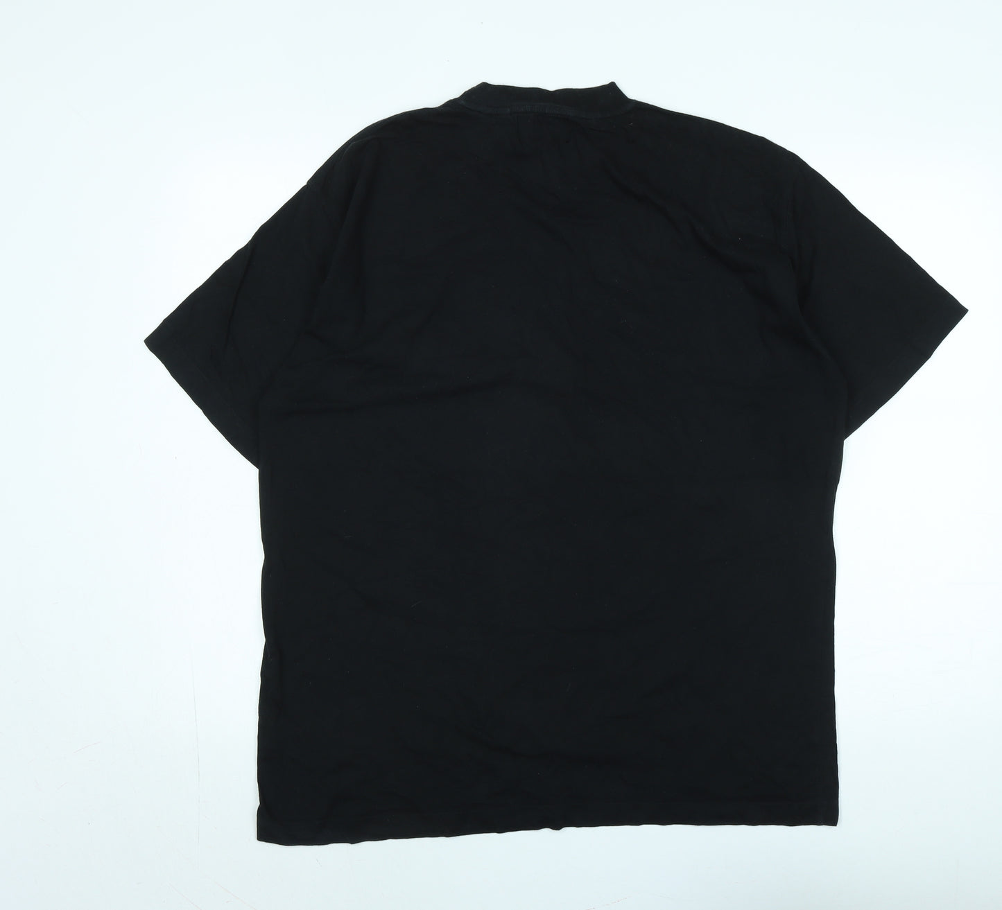 Snoopy Mens Black Cotton T-Shirt Size L Crew Neck - Logo - Be Joe cool