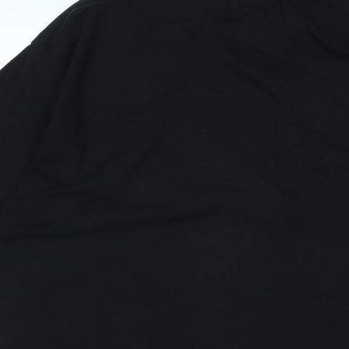 Snoopy Mens Black Cotton T-Shirt Size L Crew Neck - Logo - Be Joe cool