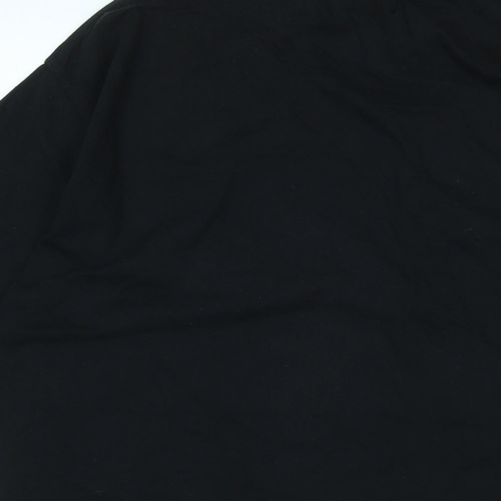 Snoopy Mens Black Cotton T-Shirt Size L Crew Neck - Logo - Be Joe cool