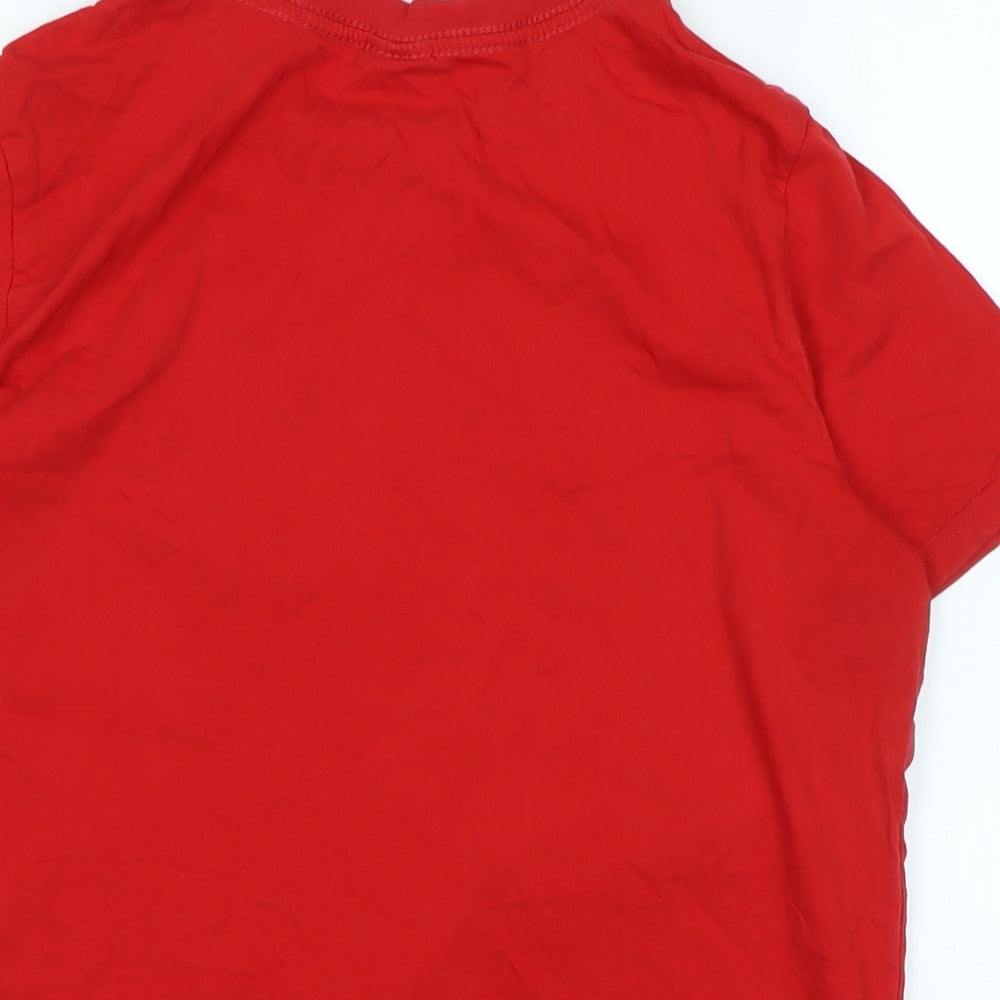 PUMA Boys Red Cotton Basic T-Shirt Size 13-14 Years Crew Neck - Logo
