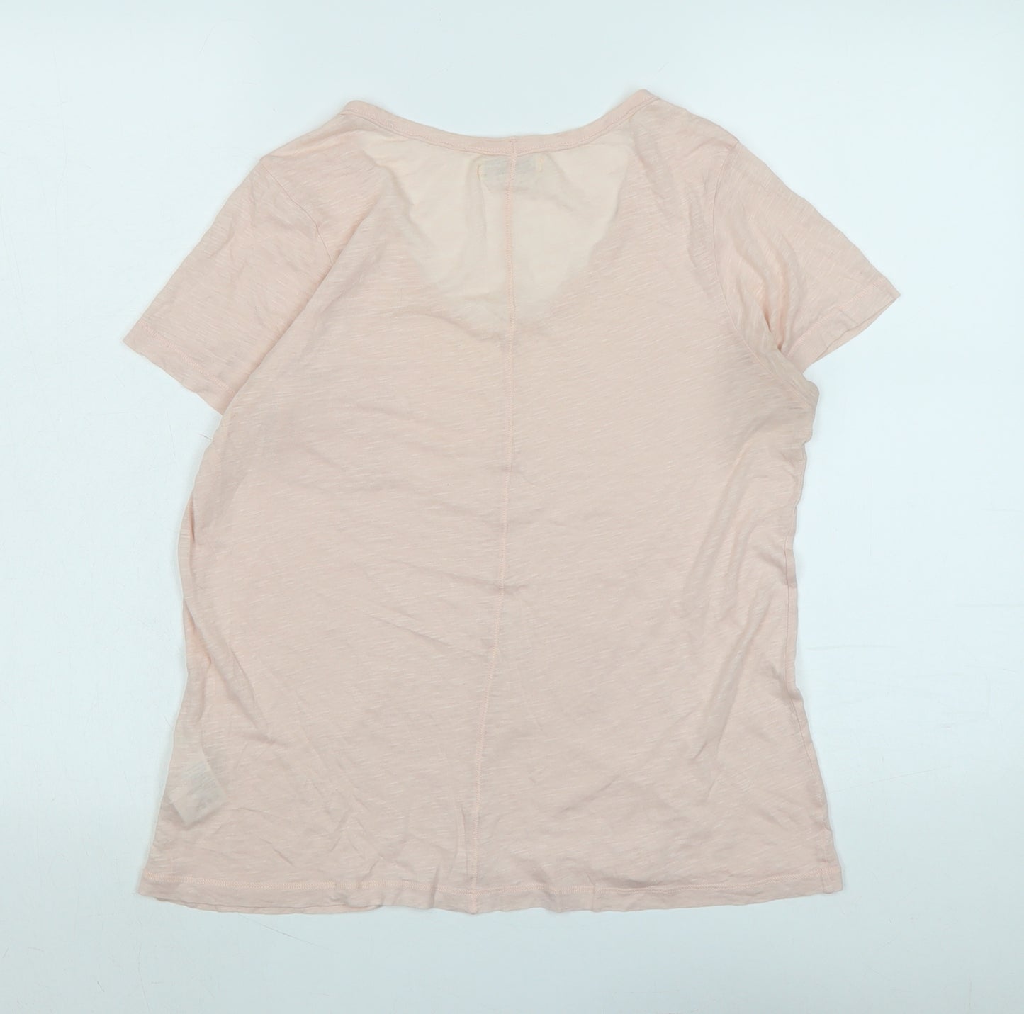 Whistles Womens Pink Cotton Basic T-Shirt Size M V-Neck - Logo