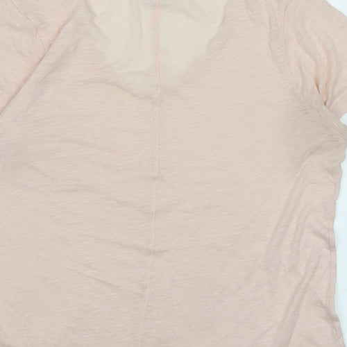 Whistles Womens Pink Cotton Basic T-Shirt Size M V-Neck - Logo