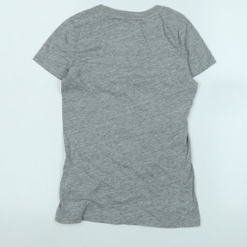 Abercrombie & Fitch Womens Grey Cotton Basic T-Shirt Size S Crew Neck - Logo