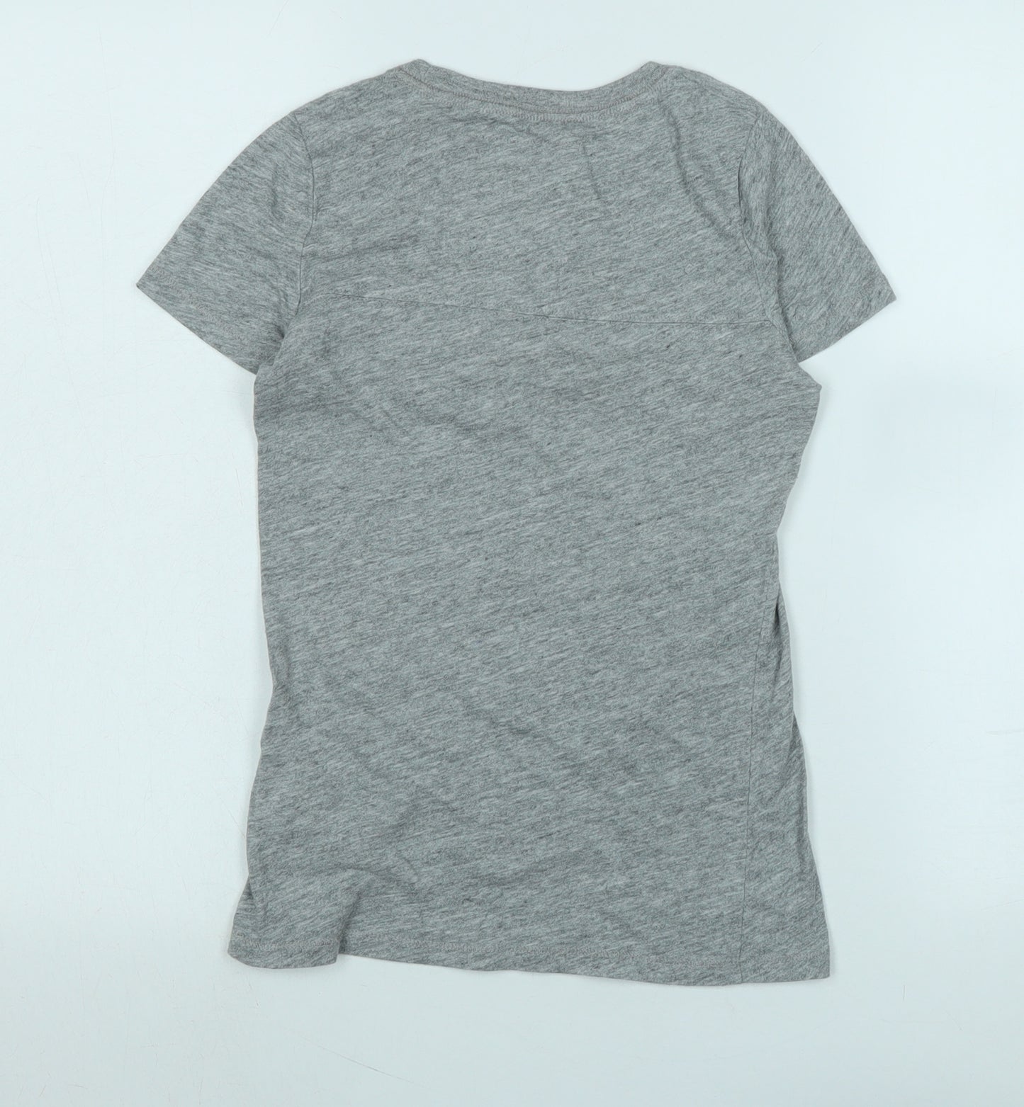 Abercrombie & Fitch Womens Grey Cotton Basic T-Shirt Size S Crew Neck - Logo