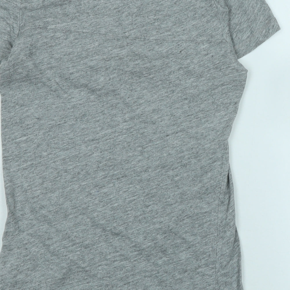 Abercrombie & Fitch Womens Grey Cotton Basic T-Shirt Size S Crew Neck - Logo