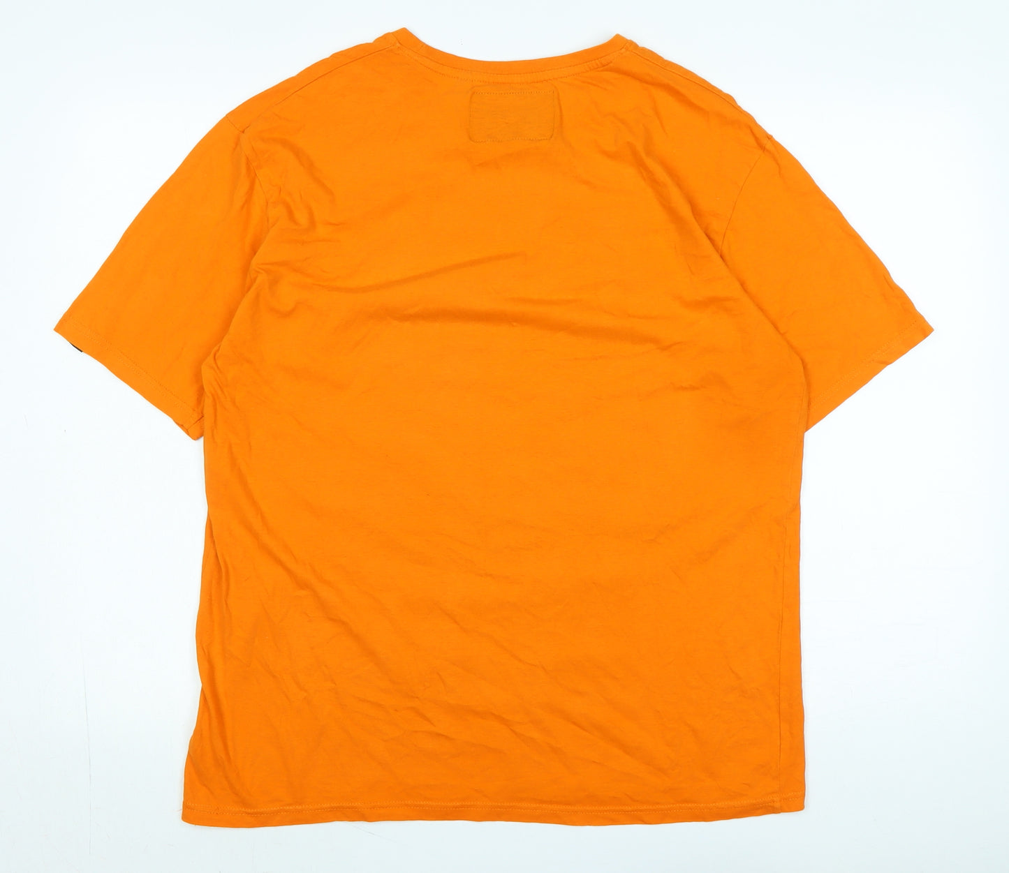 Soul Star Mens Orange Cotton T-Shirt Size XL Crew Neck - Logo - CALIFORNIA