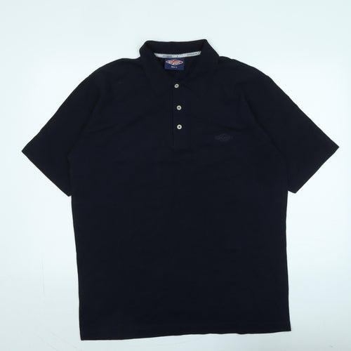 Lee Cooper Mens Blue Cotton Polo Size L Collared - Logo